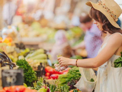 Woman buying fresh produce